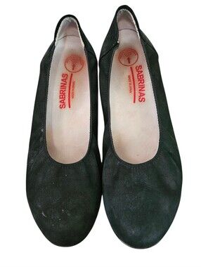 Sabrinas Women's Sz 39 Black Suede Leather Ballet Flats
